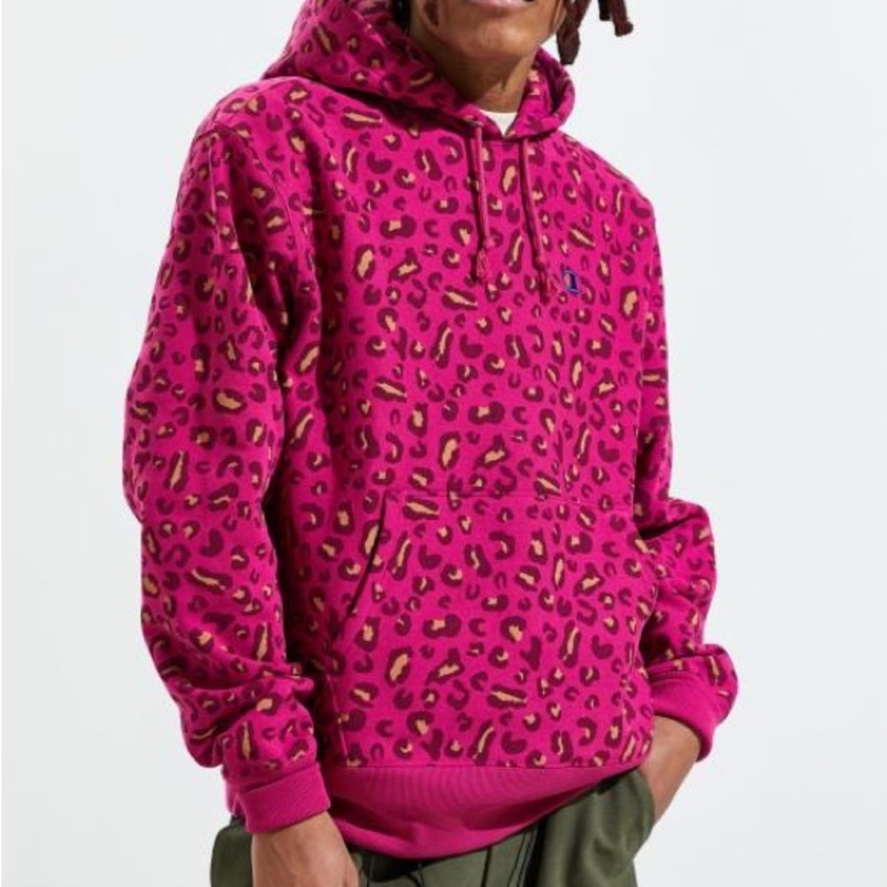 Champion Reverse Weave Men's Uo Exclusive Leopard Hoodie Sweatshirt